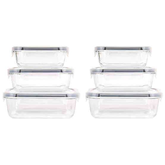 Set aus 6 Glasbehältern für Lebensmittel AMALFI