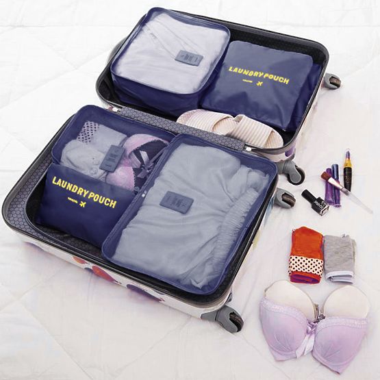 Set aus 6 Reiseorganisatoren GAVIN dunkelblau