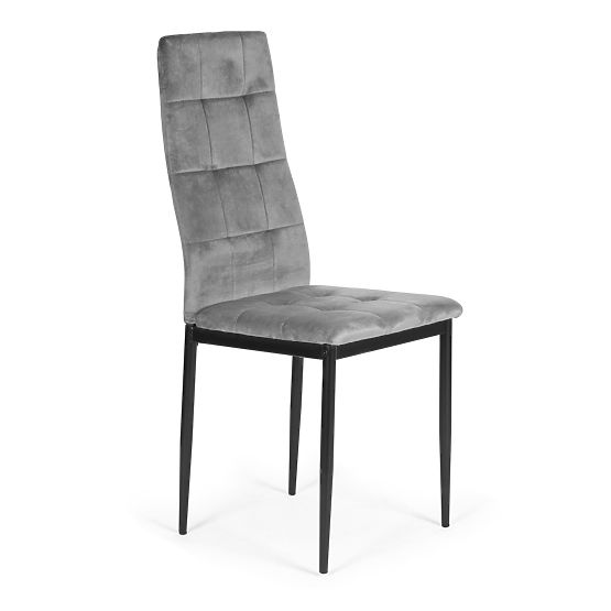 Set aus Samtstühlen für Esszimmer und Wohnzimmer 4 Stück grau