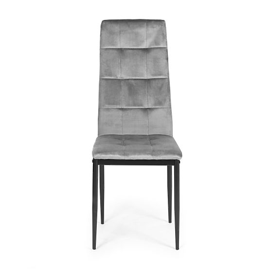 Set aus Samtstühlen für Esszimmer und Wohnzimmer 4 Stück grau