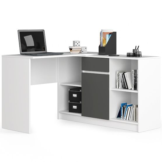 SET CLP B-17 KOMMODE + SCHREIBTISCH PK WEISS / GRAU