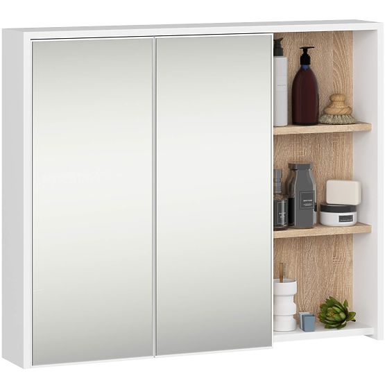 SET HÄNGENDER BADEZIMMERMÖBEL VAMI WEISS / SONOMA EICHE