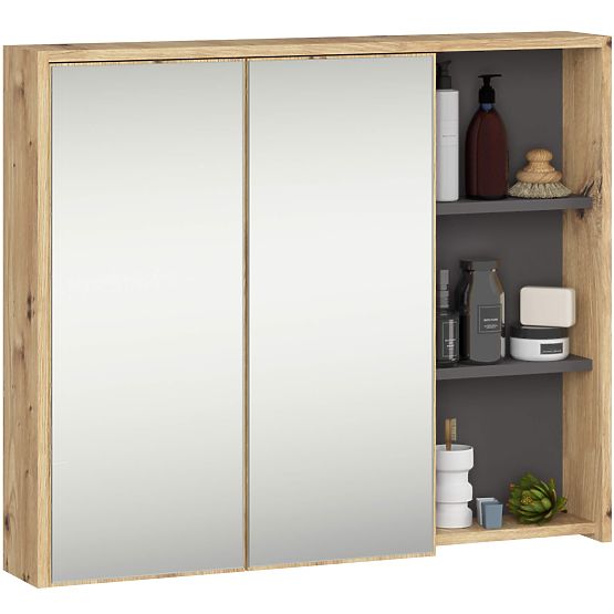 SET HÄNGENDES BADEZIMMERMÖBEL VAMI EICHE ARTISAN / GRAFIT GRAU