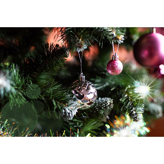 Set mit Weihnachtsdekorationen Lila/Rose 208 Stk.