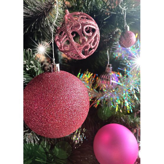 Set mit Weihnachtsdekorationen Lila/Rose 208 Stk.