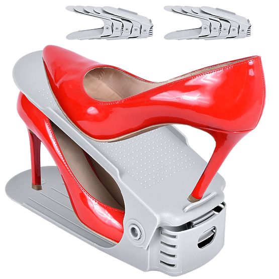 Set verstellbarer Schuhhalter 10 Stück grau