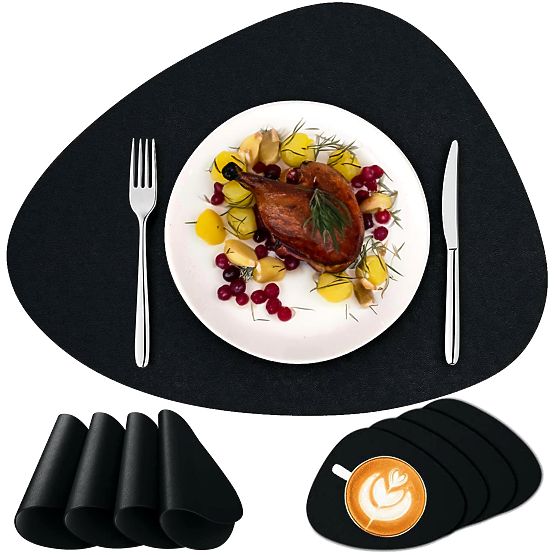 Set von 8 Tischunterlagen TRIVAL BLACK
