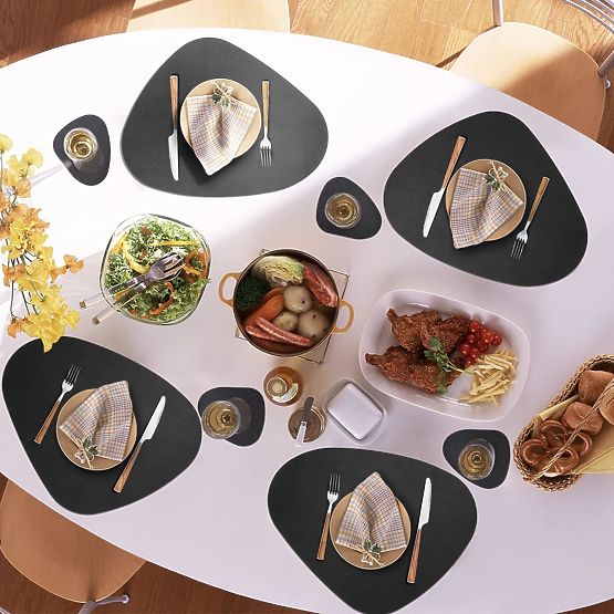 Set von 8 Tischunterlagen TRIVAL BLACK