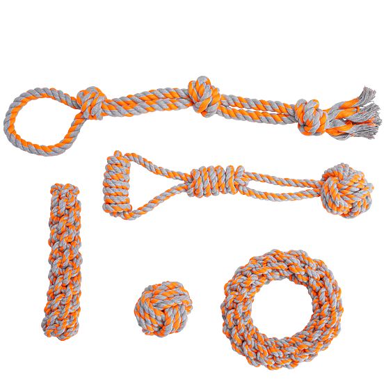 Set von Zerrspielzeugen für Hunde SPANKY 5 Stück