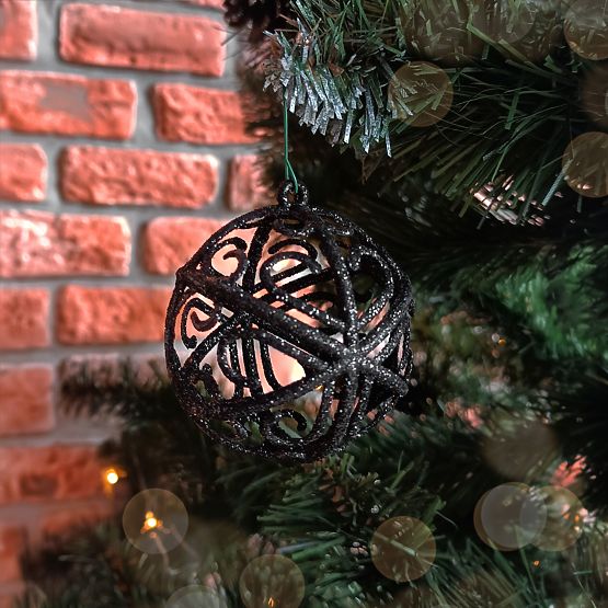 SET WEIHNACHTSKUGELN SCHWARZ 6 STÜCK KL-21X25