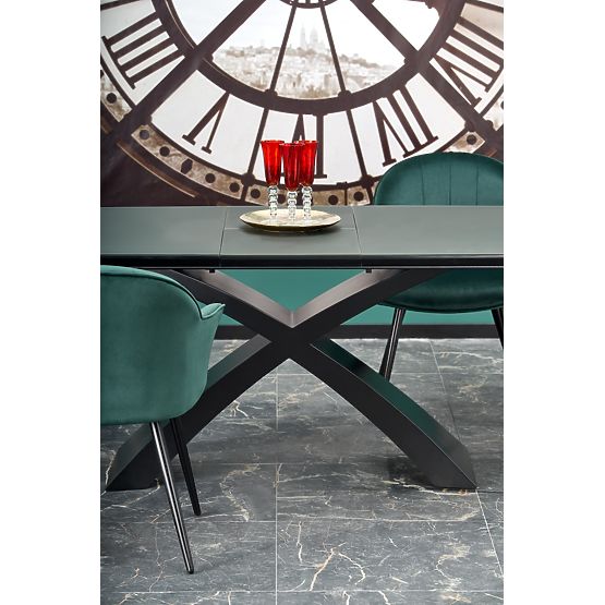 SILVESTRO ausziehbarer Tisch Platte - dunkelgrau, Beine - schwarz