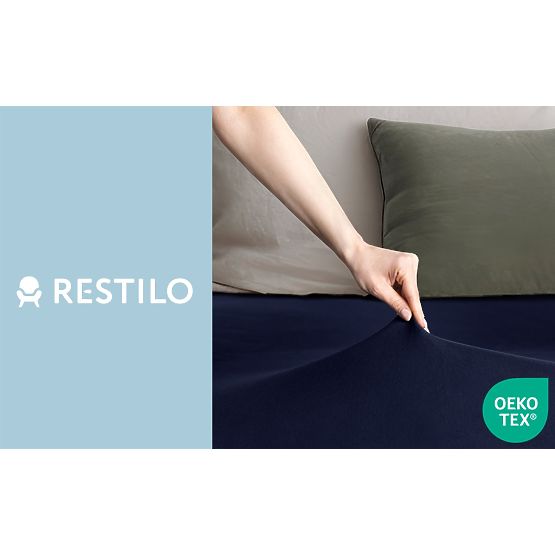 Spannbetttuch AMBER Farbe Marineblau klassischer Stil Material Jersey 220-240x220 DecoKing