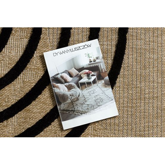 SPARK 0688 beige/schwarzer Teppich - Geometrisch, Sisal, Strukturiert
