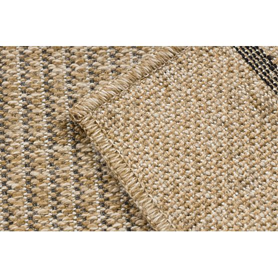 SPARK 0688 beige/schwarzer Teppich - Geometrisch, Sisal, Strukturiert