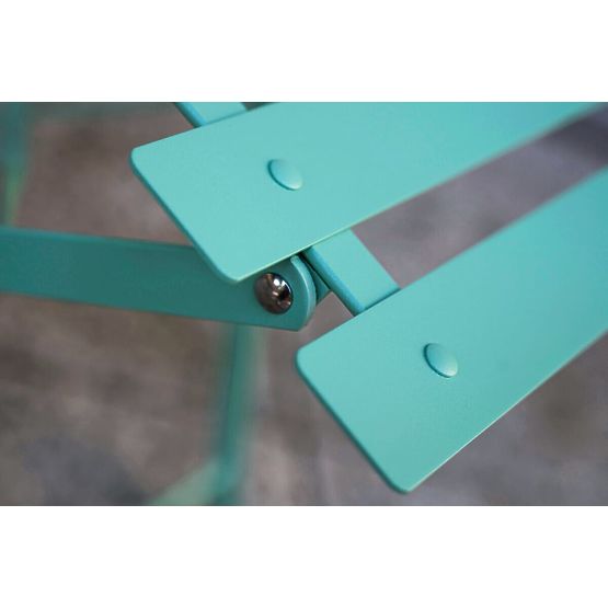 Stahl-Balkonmöbel (2 x Klappstühle + Tisch) SEMPLICI Mintgrün