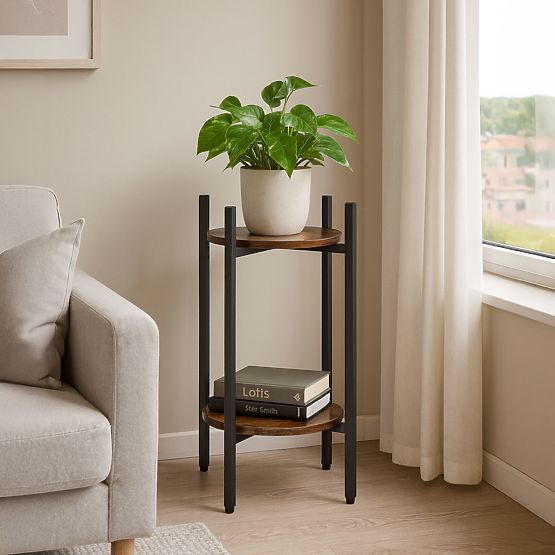 Stehender Blumenständer, Dekoration mit 2 Ebenen im Loft-Stil von ModernHome