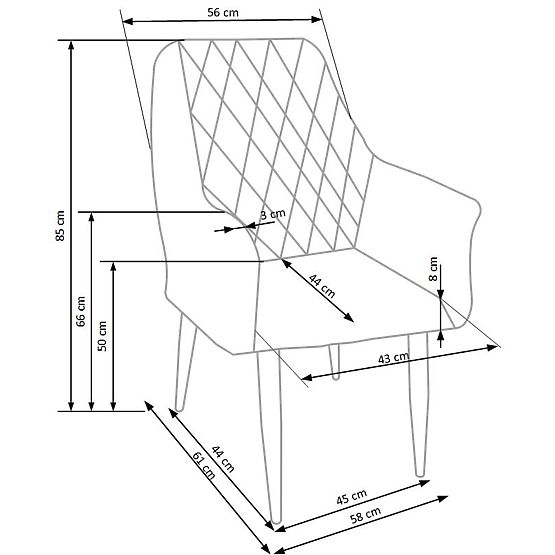 Stuhl K287 grau (1p=2Stk)