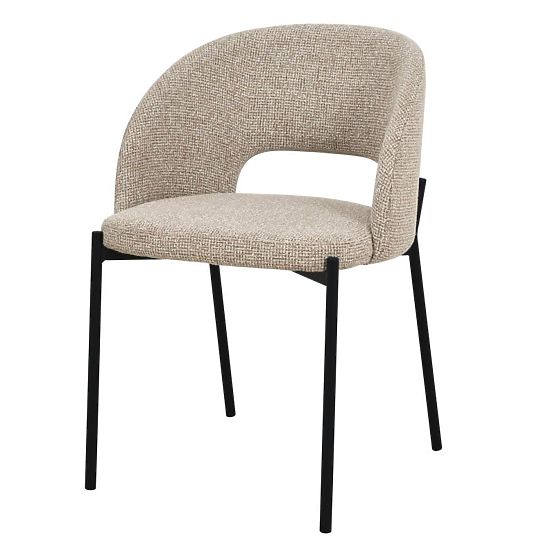 Stuhl mit Öffnung in der Rückenlehne Jazz, beige Melange/schwarze Beine