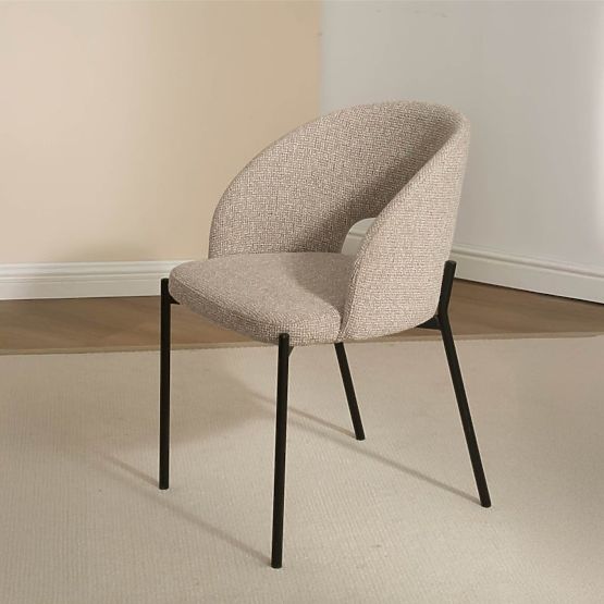 Stuhl mit Öffnung in der Rückenlehne Jazz, beige Melange/schwarze Beine
