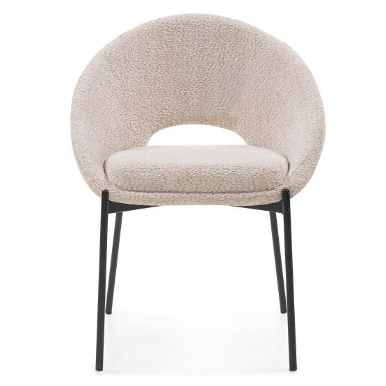 Stuhl mit Öffnung in der Rückenlehne Luigi beige/schwarze Beine