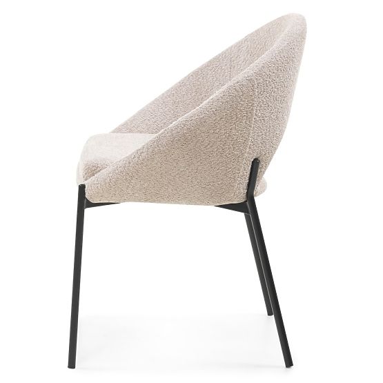 Stuhl mit Öffnung in der Rückenlehne Luigi beige/schwarze Beine
