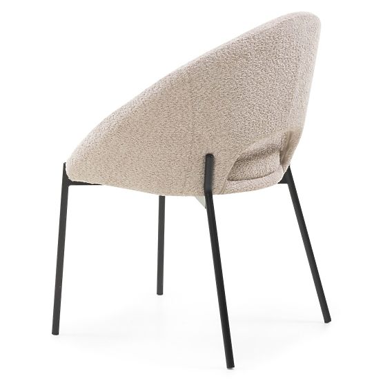 Stuhl mit Öffnung in der Rückenlehne Luigi beige/schwarze Beine