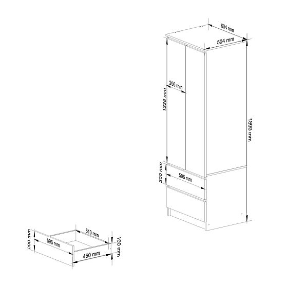 SZAFA STAR S 60 cm 2 TÜREN 2 SCHUBLADEN PK SONOMA