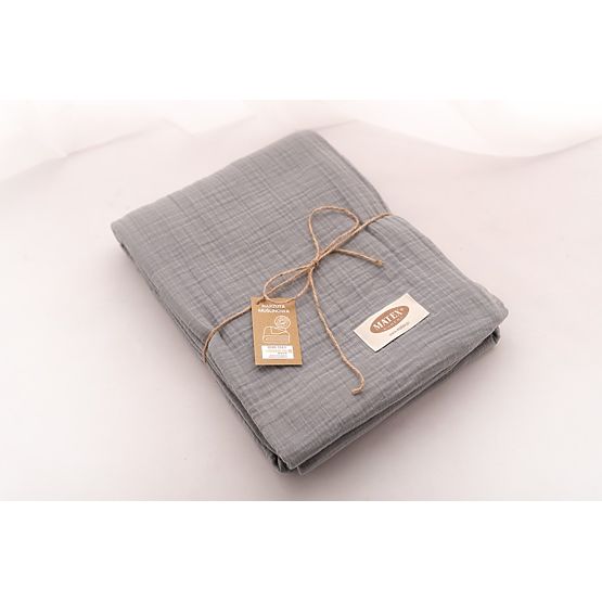 Tagesdecke aus Musselin, 210 x 240 cm, dunkelgrau