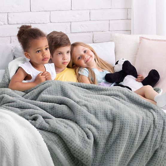 Tagesdecke SHLEEPY graue Farbe mit Jacquardmuster klassischer Stil 220x240