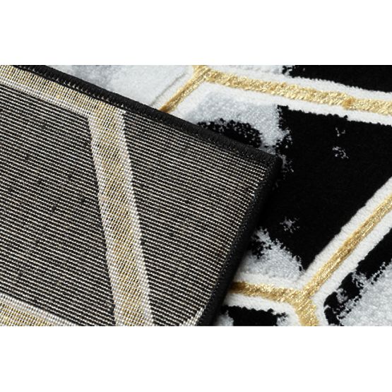 Teppich ALLURE 1966 Würfel 3D - Strukturell, stilvoll, glamourös Schwarz / Gold