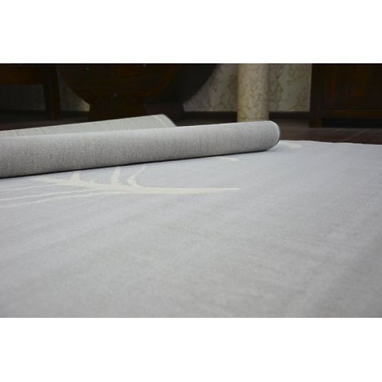 Teppich SCANDI 18281/652- Blätter grau creme