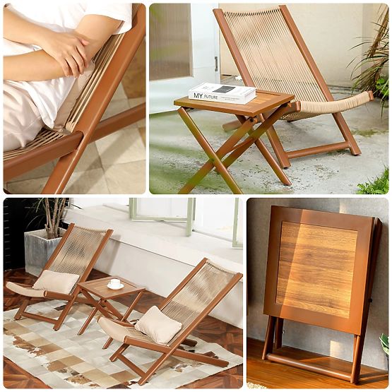 Terrassenmöbel-Set CHILL TOFFI Liegestühle und Tisch