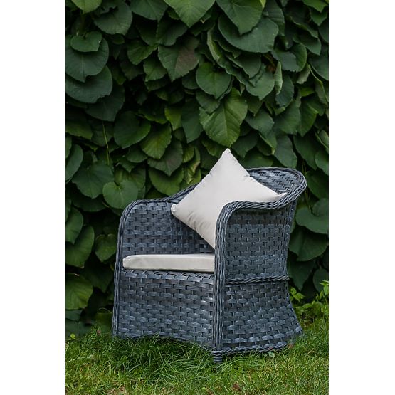 Terrassenstuhl aus Technorattan MODERNO grau