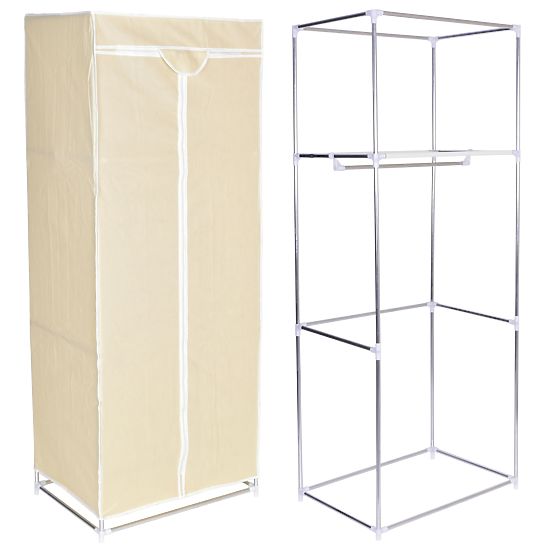 Textilschrank mit Regal Fela - beige
