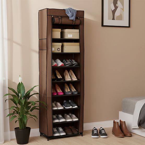 Textilschuhschrank Lea - dunkelbraun
