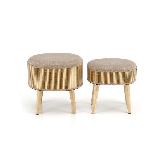 TICO Set aus 2 Hockern mit Stauraum, Beige