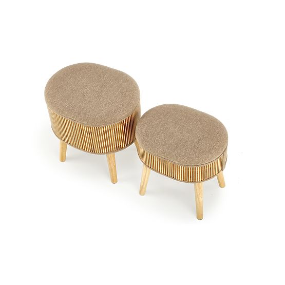 TICO Set aus 2 Hockern mit Stauraum, Beige