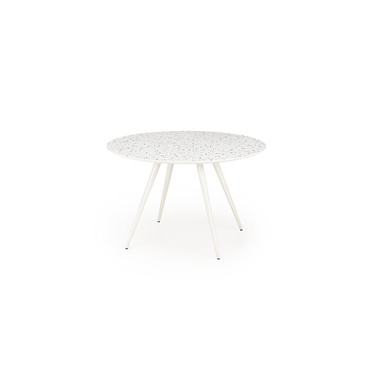 Tisch ARAMIS, Platte - Terrazzo, Beine - Weiß (2p=1Stk)