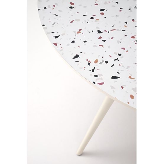 Tisch ARAMIS, Platte - Terrazzo, Beine - Weiß (2p=1Stk)