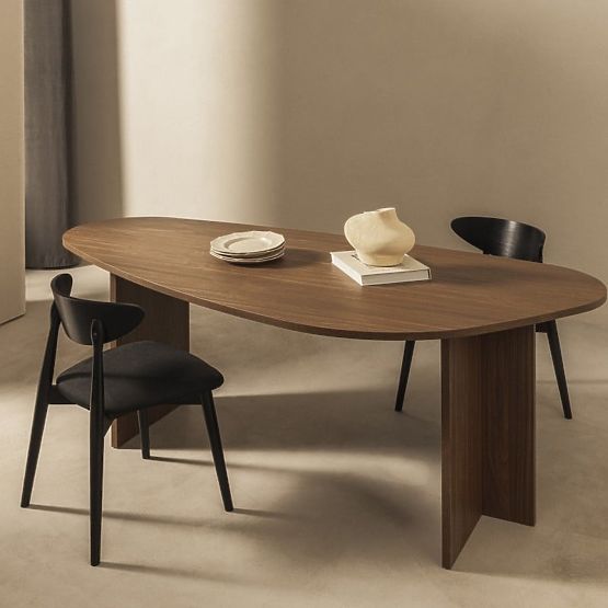 Tisch mit unregelmäßiger Platte Zeva 200 cm, Nussbaum Lincoln