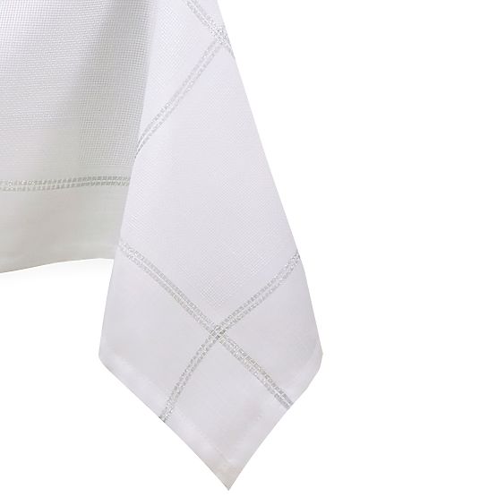 Tischdecke ANTONY Farbe Weiß glattes klassisches Motiv 130x160 ameliahome