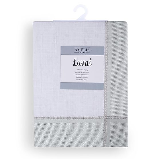 Tischdecke LAVAL Farbe Weiß glattes Motiv klassisch 130x160 ameliahome
