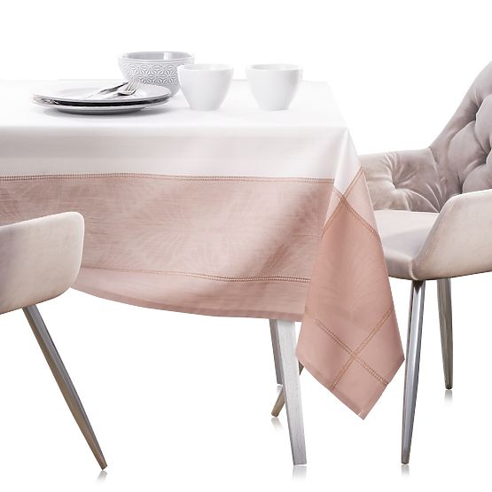 Tischdecke LILLE Farbe Rosa glatt klassisches Motiv 130x160 ameliahome