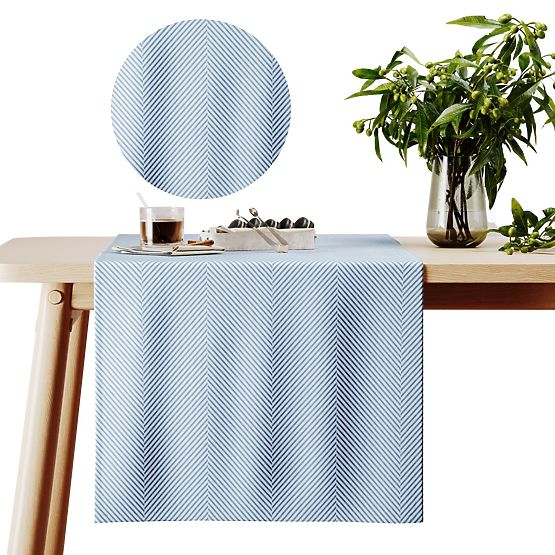 Tischläufer CLEAR Farbe Marineblau mit Boho-Muster 40x140 ameliahome