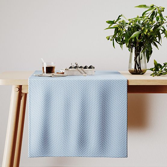 Tischläufer CLEAR Farbe Marineblau mit Boho-Muster 40x140 ameliahome