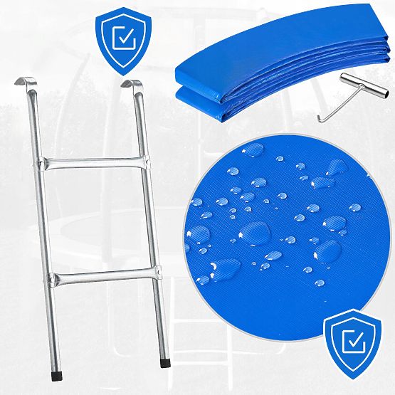 Trampolin mit Netz und Leiter HENZEN 244 cm blau FT 8