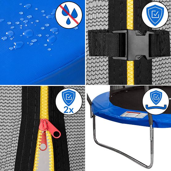 Trampolin mit Netz und Leiter HENZEN 244 cm blau FT 8