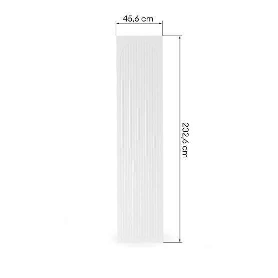 Tür für Schrank Neroli, 45,6 cm, gebogene Rillen, weiß, rechts