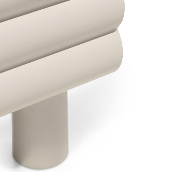 TV-Schrank Anatra, geriffelt, beige, abgerundete Formen