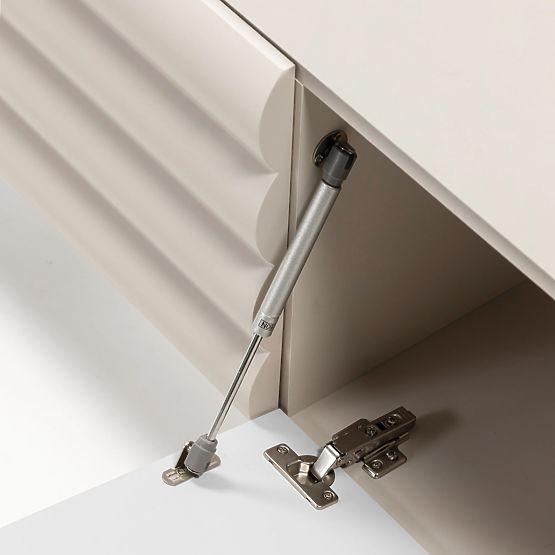 TV-Schrank Anatra, geriffelt, beige, abgerundete Formen